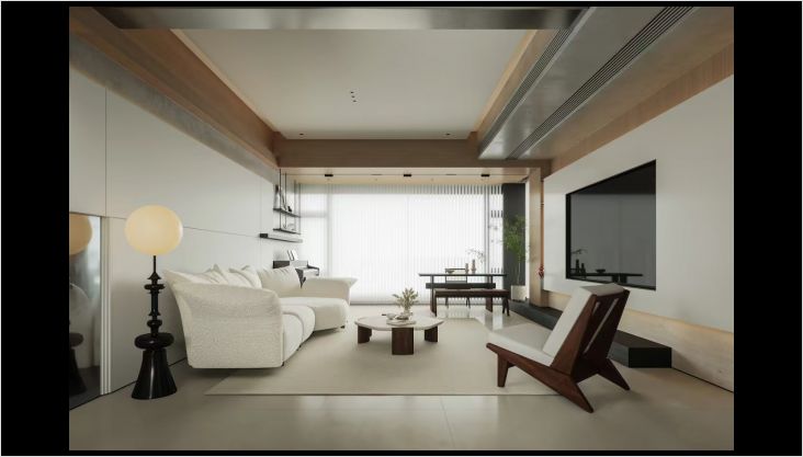 现代原木风实景落地